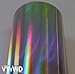 VViViD Black Holographic Vinyl Wrap Rainbow Finish Roll DIY Air-Release Adhesive Film (Sample (3
