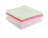 Taprilt Antibacterial 100% Bamboo, Washcloths, Face Cloths, Hypoallergenic Sensitive Skin Baby Wipes, Suitable for Kids, Set of 5, (Pink, Yellow, Green, Blue, Rose)
