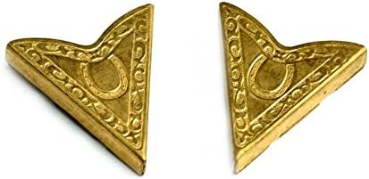 HHH Design Brass Finish Western Collar Tip w/8x6mm Bezel