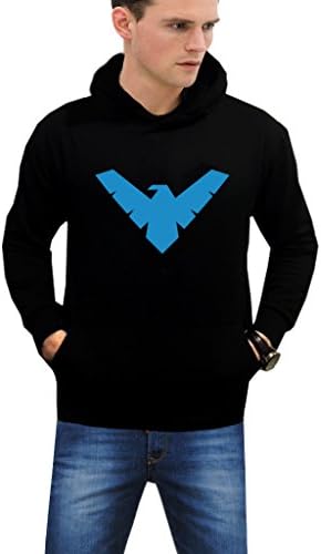 Men's Night-Wing Movie Black Fleece Hoodie (M, Black)