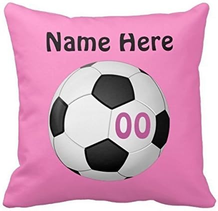 DeclanArtStore Soccer Decorations, Soccer For Girls Home Decor Cotton Linen Throw Pillowcase 18x18