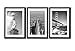 New York City NYC Skyline Skyscraper Canvas Print Wall Art Decor Framed Posters 3 Piece Black and White City Landmark Architecture Paintings Golden Gate Bridge Statue of Liberty Building Picture