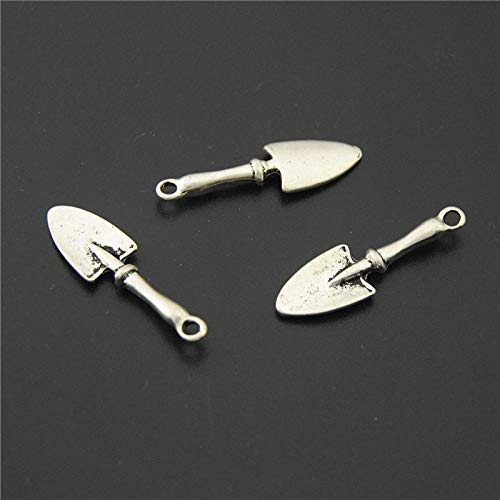 Autumn Water 10pcs Antiqued Silver Trowel Shovel Charms Gardening Tools Pendants for DIY Jewelry Making Findings