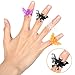 160 Pieces Halloween Bat Rings Plastic Colorful Bat Rings Plastic Cupcake Topper Small Gift for Party Favors