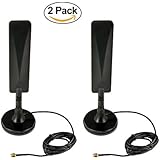 Proxicast 3G/4G/LTE Universal Wide Band 5 dBi Omni-Directional Paddle Antenna + Magnetic Base for Cisco, Cradlepoint, Digi, Pepwave, Proxicast, Sierra Wireless and many others (2 Pack)