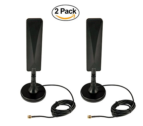 Proxicast 3G/4G/LTE Universal Wide Band 5 dBi Omni-Directional Paddle Antenna + Magnetic Base for Cisco, Cradlepoint, Digi, Pepwave, Proxicast, Sierra Wireless and many others (2 Pack)