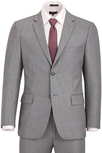 Angelo Rossi Men's Solid Modern Fit Suit (46S, 03-Grey)