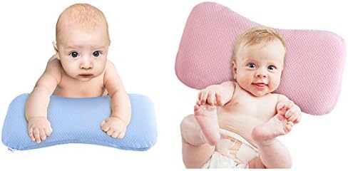 Gemini Fairy Newborn Infant Prevent From Flat Head Baby Head Support Pillow with 2 Colors Pillowcases (2 pillowcases+1 pillow)
