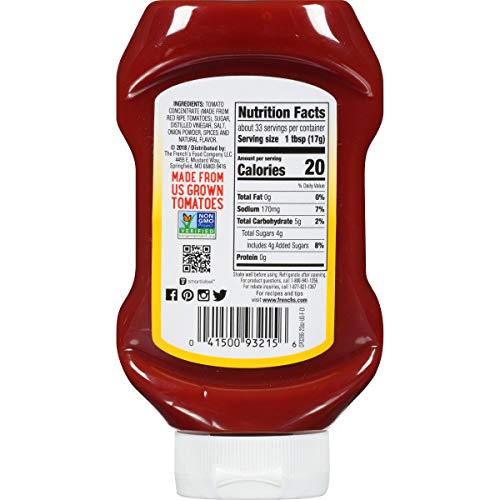French's Tomato Ketchup, Gluten Free, No High Fructose Corn Syrup 32oz, Squeezable Bottle 3 Pack