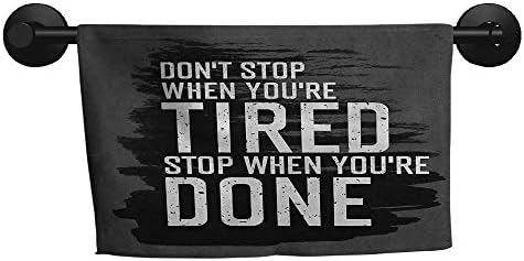 alisoso Fitness,Gym Towel Motivational Quote Dont Stop Encouraging Keep Moving Brush Strokes Fast Drying Fitness Hand Towels W 28" x G 12"