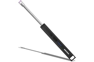 ARECTECH Candle Electric Lighter Rechargeable USB Arc Lighters for Candle Camping Fireworks Christmas Birthday Gifts with LED Light for Men Women Black