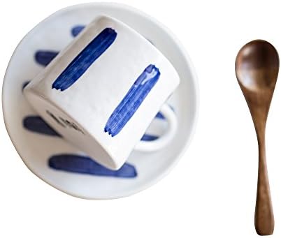 DOKEFUL Coffee Cup 8.8 oz Ceramic Cup with Plate and Bamboo Spoon in Gift BoxPerfect for Latte Morning Coffee Milk Afternoon Tea Porcelain Mugs