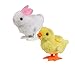 Chicks and Bunnies Plush Wind-up Hopping Friends, 3