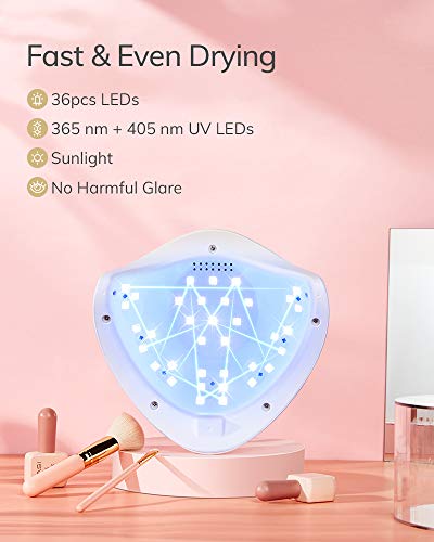 AEVO UV LED Nail Lamp, 48W Dual LED UV Lights for Curing Nail Polish Fast, Nail Dryer Light [Fast Drying] [Automatic Sensor & Digital Display] [5 Modes] [Professional Salon at Home]