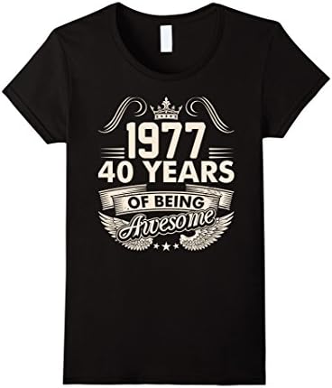 Women's 1977 Year 40 Years Of Being Awesome Tshirt Medium Black
