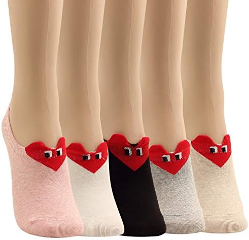 WOWFOOT Women Animal Design No-Show Casual Liner Socks Character Print Non Slip Flat Boat Line 4 Pair