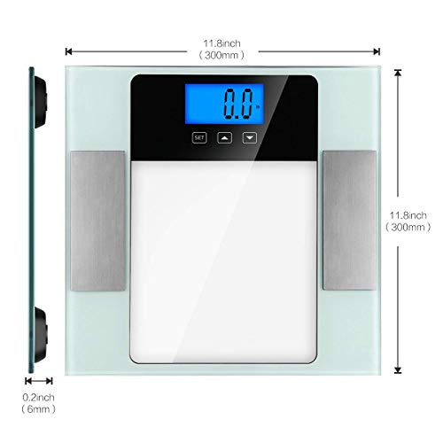 Digital Body Scale, CUSIBOX Smart Body Weight Scale Bathroom Scale with 10 Users Memory Mode, Non-Slip Large LCD Display, 6mm Tempered Glass, up to 400 Pounds - Thumbnail 6