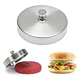 Stainless Steel Stuffed Hamburger Beef Burger Grill BBQ Press Mold Patty Maker (Silver)