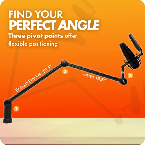 Movo ASM7 Desktop Mic Boom Arm Stand Desk Mic Stand with Desktop