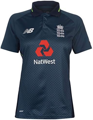 Official Brand New Balance England Cricket ODI Shirt 2018 2019 Womens Blue Fan Jersey T-Shirt