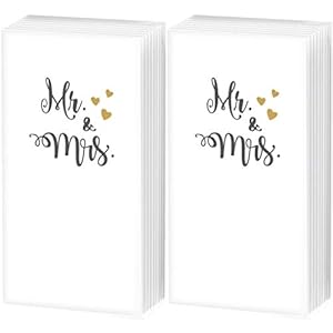 20 zakdoeken (2×10) Mr. & Mrs. | vreugdetranen | bruiloft | cadeau