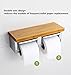 MEIBEI Toilet Paper Holder with Shelf, Double Toilet Roll Holder, Wall Mount Roll Paper Hanger with Mobile Phone Storage