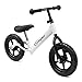 CyclingDeal Kids Sports Child Push Balance Glider Bike Walking Bicycle for Boys & Girls 12 Inch for 18 Month 2 3 4 5 Years Old Toddlers with Footrest Aluminum Alloy Rim Rubber tire White