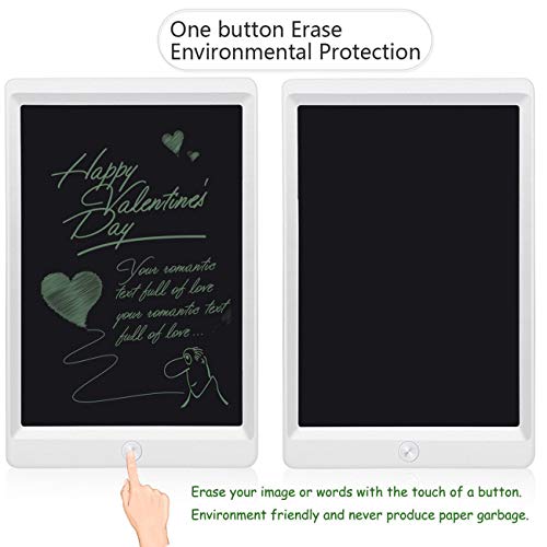 Entomy LCD Writing Tablet, 10 Inch Portable Electronic Writing Drawing Board Doodle Pads for Kids and Adults, Digital Handwriting Notepad Use for School, Home and Office. (White)