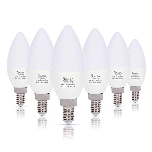 6 LED Candelabra Base Chandelier Bulb Light Bulbs E12 Daylight White 6W