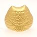 Kotobuki Fukuro Owl Charm Kai-un Collectible Figurine, Fortune, Gold