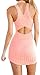 Bigyonger Women's Summer Halter Sleeveless Backless Sexy Mini Bandage Dress,Pink,Small