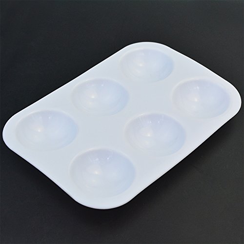 baotongle 30 PCS Plastic Palettes Paint Tray 6 Well Rectangular Watercolor Palette Painting Tray, White - Thumbnail 5