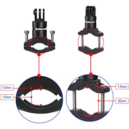 2in1 Aluminum Alloy Action Camera Bike Handlebar Mount Kit Motion Sports Camcorder BMX Motorcycle Bicycle Seatpost Pole Clamp Holder Compatible with GoPro Sony DJI OSMO Action DBPOWER Akaso Apeman YI