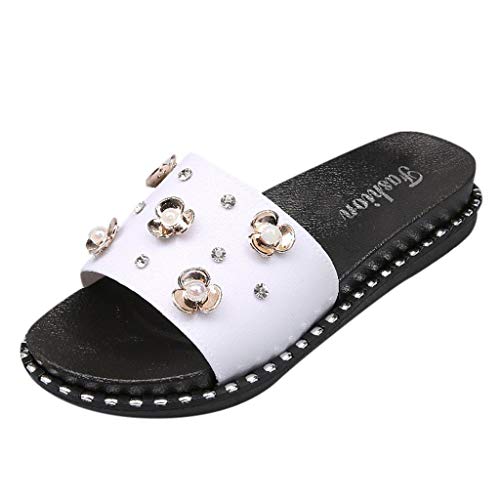 Women Cute Fruit Non-Slip Shower Sandals,FAPIZI House Foams Rhinestones Slippers Bathroom Slide Water Shoes White