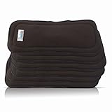 Cloth Diaper Inserts in Charcoal Bamboo (5 Layer) by AngelicWare (6 Pack, Plain)