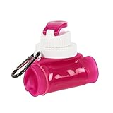 Pack of 1 Collapsible BPA Free Silicone Water Bottle - Leak Proof Transparent Silicone Foldable Bottle for Sports, Hiking, Camping, 17fl oz - Pink