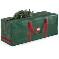 Zober Large Christmas Tree Storage Bag - Fits 9 Ft Artificial Trees - Plastic, Waterproof Christmas Tree Bag For Storage Box For Xmas - Strong, Durable Handles - Label Card Slot - Green