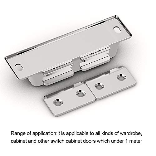 Mousike Double Magnetic Door Catch,60lb Stainless Steel Cabinet Door Magnets with Strong Magnetic for Kitchen Cupboard Wardrobe Closet Cabinet Door Drawer Latch (60lb2Pack)