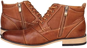 kunsto men's genuine leather oxfords dress ankle boots with zipper