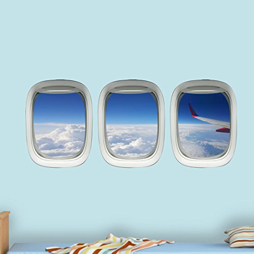Airplane Wing Stickers - Plane Window Clings Clouds Wall Decor VWAQ-PPW27