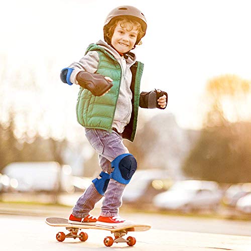 image for CRZKO Kids Protective Gear, Knee Pads and Elbow Pads 6 in 1 Set with W
