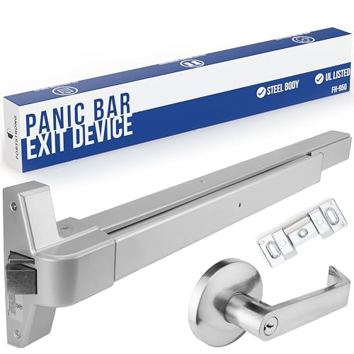 FORTSTRONG Panic Bars for Exit Doors Push Bar Panic Exit Device Commercial Door Push Bar Hardware with Crash Bar Emergency Door Opener Lock Keypad Compatible Heavy Duty - Grade 1 UL & ADA Compliant