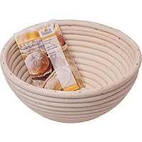 RBV Birkmann 8" Bread Proofing Basket, Round Banneton Hand-Crafted from Non-Toxic, Food-Safe Odor and Bacteria-Resistant Wood Tubing, Create Professional Sourdough and Artisan Loaves