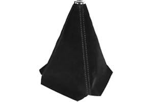 Ywdiml Car Shift Boot Cover, Suede Leather Manual Automatic Gear Shifter Knob Boot Dust Cover for Protection, Dustproof Auto Interior Shift Knob Sleeve Replacement, Universal Fit (Black)