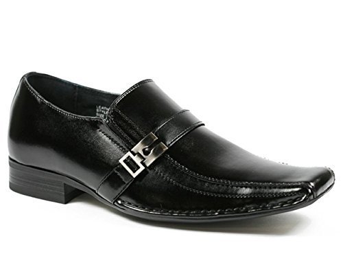 Delli Aldo M-19261 Mens Black Slip on Loafers Dress Classic Shoes w/ Leather Lining (10)