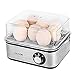 Egg Cooker Aicook Rapid Egg Cooker with Auto Shut off, 8 Egg Capacity Electric Egg Maker for Soft, Medium, Hard Boiled Eggs and Poacher Attachment, Stainless Steel
