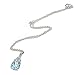 Sterling Silver Pendant Necklace for Women Birdesmaids, Genuine Blue Topaz, Garnet or Amethyst Colored Gemstones
