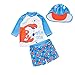 Baby Toddler Boys Two Pieces Swimsuit Set Boys Crab Bathing Suit Rash Guards with Hat UPF 50+ FBA (Crab, 18-24 Months)