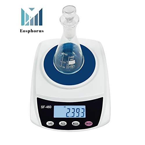 600 g (21 oz) / 0.01 g Digital LCD Scale Analytical Balance for Science Lab Test Precision Accuracy Weighing with USB AC/DC Adapter