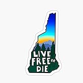 NH Live Free or Die Sticker - Sticker Graphic - Auto, Wall, Laptop, Cell, Truck Sticker for Windows, Cars, Trucks